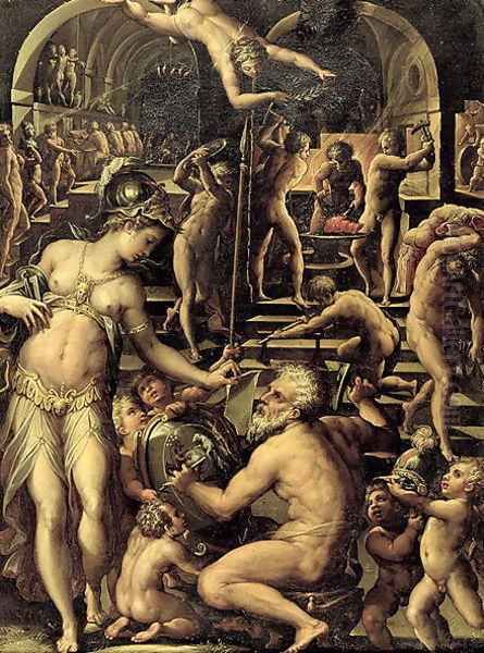 Vulcans Forge, 1565 Oil Painting by Giorgio Vasari