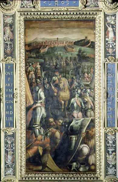 The Capture of Casole from the ceiling of the Salone dei Cinquecento, 1565 Oil Painting by Giorgio Vasari