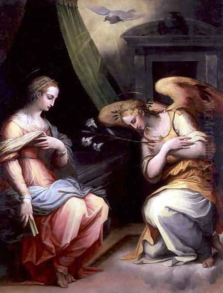 The Annunciation Oil Painting by Giorgio Vasari