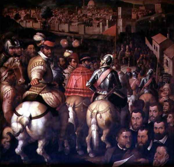 The Triumph after the war with Siena from the ceiling of the Salone dei Cinquecento, 1565 Oil Painting by Giorgio Vasari