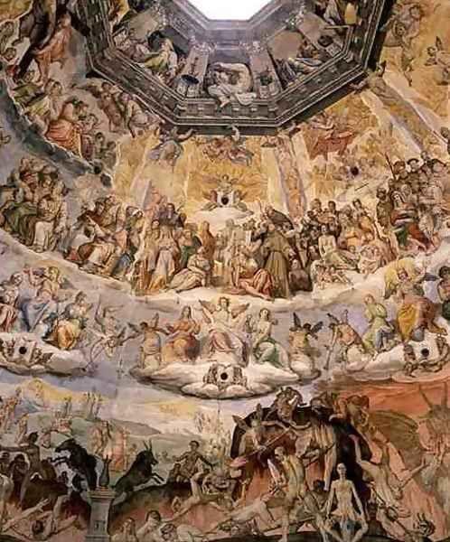 The Last Judgement, detail from the cupola of the Duomo, 1572-79 2 Oil Painting by Giorgio Vasari