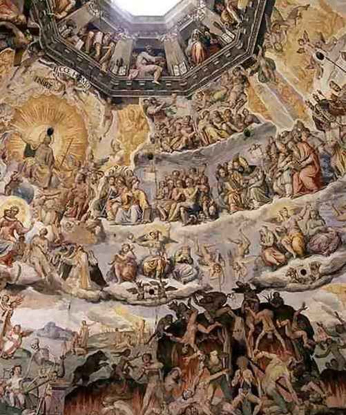 The Last Judgement, detail from the cupola of the Duomo, 1572-79 8 Oil Painting by Giorgio Vasari