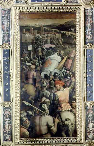 The Capture of Cascina from the ceiling of the Salone dei Cinquecento, 1565 Oil Painting by Giorgio Vasari