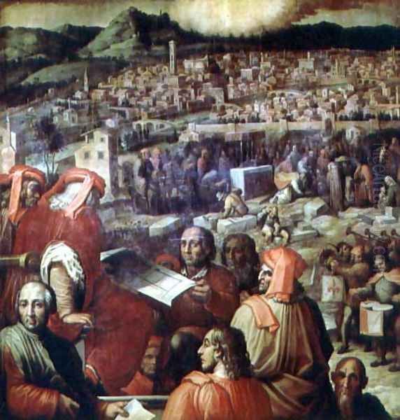 The Expansion of Florence from the ceiling of the Salone dei Cinquecento, 1565 Oil Painting by Giorgio Vasari