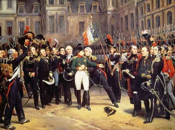 Les Adieux de Fontainebleau, 20th April 1814 Oil Painting by Horace Vernet