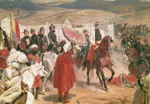 Marshal Thomas Bugeaud 1784-1849 and Colonel Joseph Vantini Yousouf 1808-66 During the Conquest of Algeria, 1846 Oil Painting by Horace Vernet