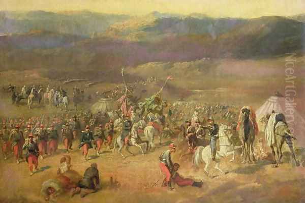 The Capture of the Retinue of Abd-el-Kader 1808-83 or, The Battle of Isly on August 14th, 1844, 1844-63 Oil Painting by Horace Vernet