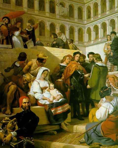 Raphael and Pope Leo X Oil Painting by Horace Vernet