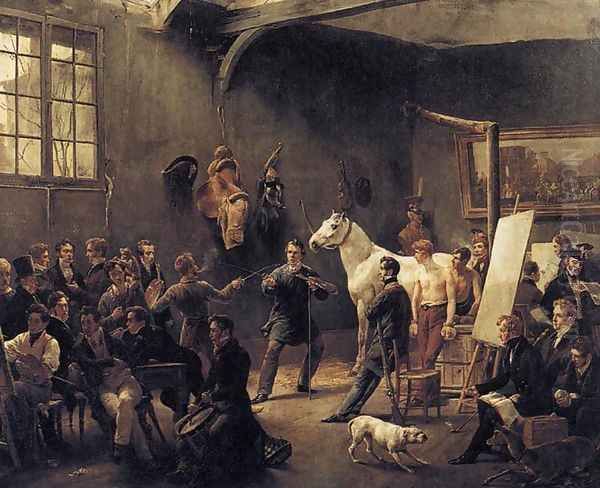 The Artist's Studio c. 1820 Oil Painting by Horace Vernet