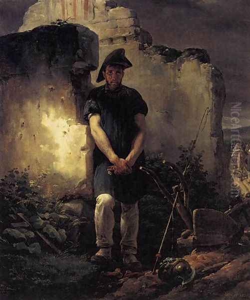 Soldier-Labourer 1820 Oil Painting by Horace Vernet