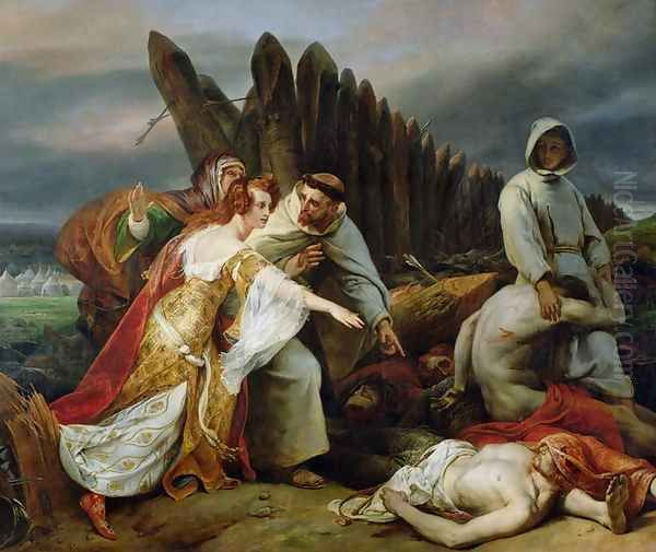 Edith Finding the Body of Harold, 1828 Oil Painting by Horace Vernet