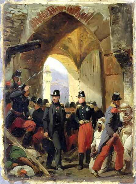 The Duc de Nemours entering Constantine, 15th October 1837, c.1837-39 Oil Painting by Horace Vernet