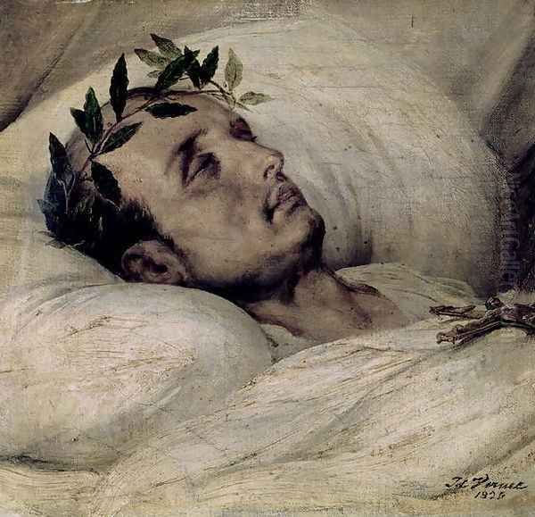 Napoleon I 1769-1821 on his Deathbed, 1825 Oil Painting by Horace Vernet