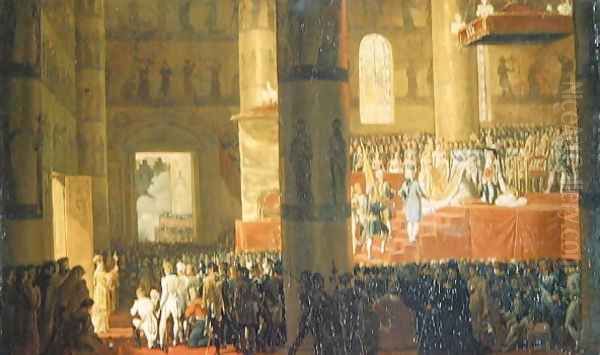 The Coronation of the Empress Maria Fyodorovna 1759-1828 1797 Oil Painting by Horace Vernet