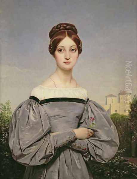 Portrait of Louise Vernet 1814-45 Daughter of the Artist Oil Painting by Horace Vernet