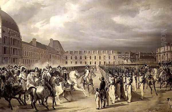 Napoleon Reviewing the Guard in the Place du Carrousel in 1808-9, c.1841-42 Oil Painting by Horace Vernet