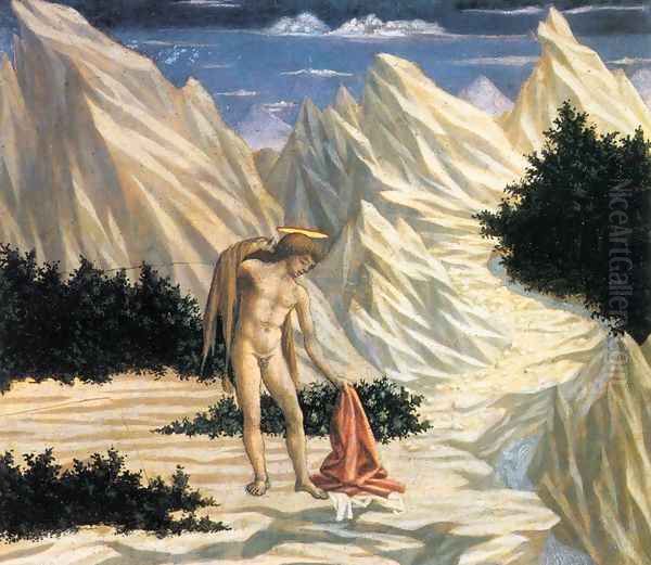 St John in the Wilderness (predella 2) c. 1445 Oil Painting by Domenico Veneziano