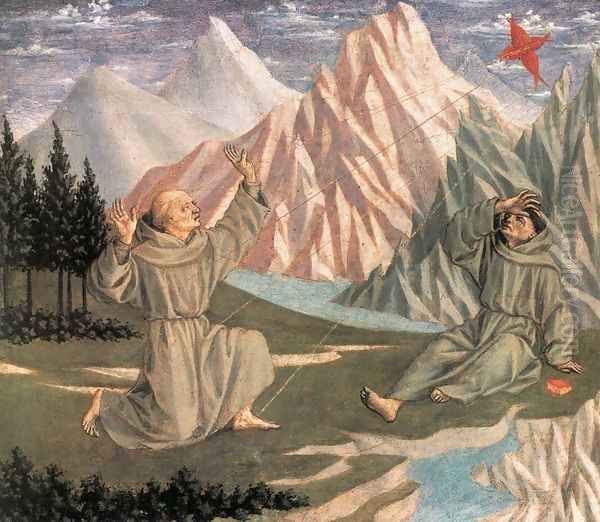 The Stigmatization of St Francis (predella 1) c. 1445 Oil Painting by Domenico Veneziano