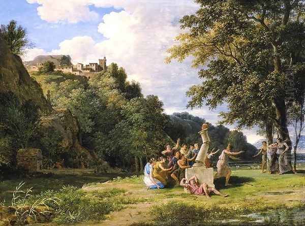 Arcadian Landscape 1794 Oil Painting by Pierre-Henri de Valenciennes