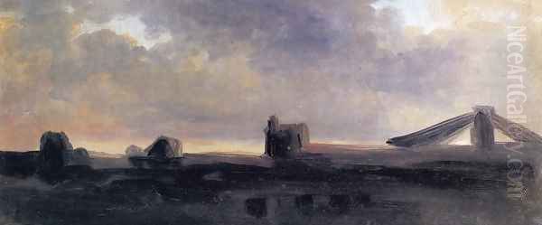 Ruins on a Plain at Twilight Oil Painting by Pierre-Henri de Valenciennes