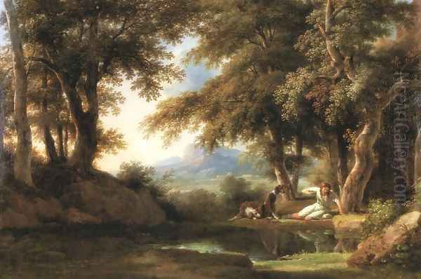 Narcissus Gazing at His Reflection in the Water Oil Painting by Pierre-Henri de Valenciennes