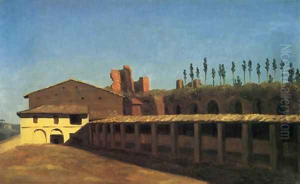 Buildings at the Southwest End of the Palatine Oil Painting by Pierre-Henri de Valenciennes