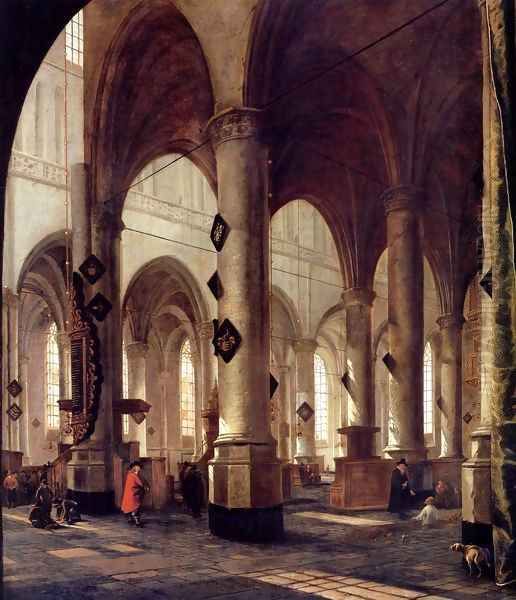 The Pieterskerk in Leiden Oil Painting by Hendrick Van Vliet