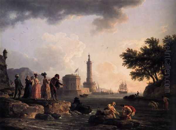 A Seashore 1776 Oil Painting by Claude-joseph Vernet