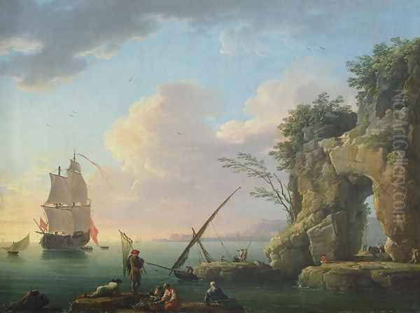 Seascape, 1748 Oil Painting by Claude-joseph Vernet