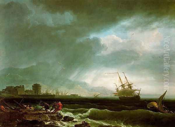 Stormy sea Oil Painting by Claude-joseph Vernet