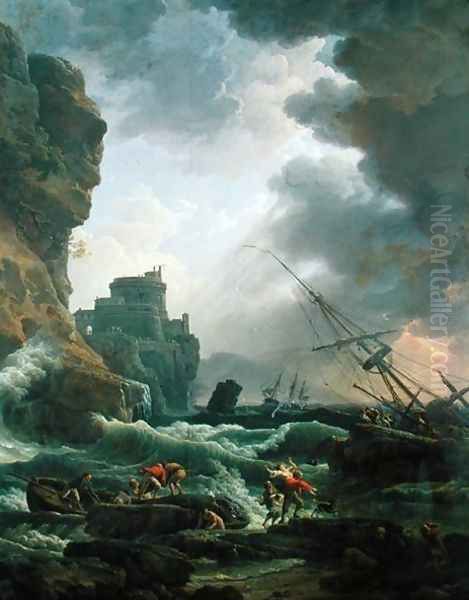 The Storm, 1777 Oil Painting by Claude-joseph Vernet