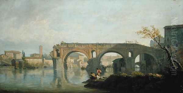 The Ponte Rotto, Rome Oil Painting by Claude-joseph Vernet