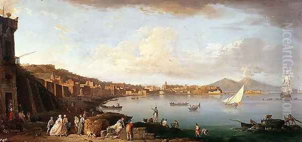 Bay of Naples from the North Oil Painting by Claude-joseph Vernet