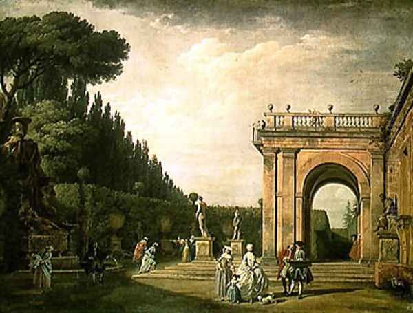 The Gardens of the Villa Ludovisi, Rome, 1749 Oil Painting by Claude-joseph Vernet