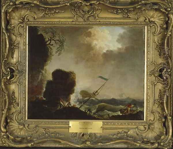 Storm and Wreck, c.1740 Oil Painting by Claude-joseph Vernet