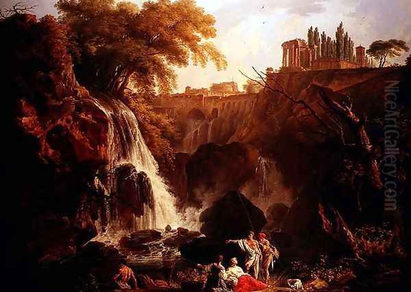 Falls of Tivoli Oil Painting by Claude-joseph Vernet