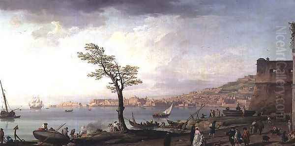 View of the Bay of Naples, 1748 Oil Painting by Claude-joseph Vernet