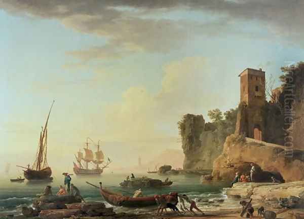 The Port of Genoa Oil Painting by Claude-joseph Vernet