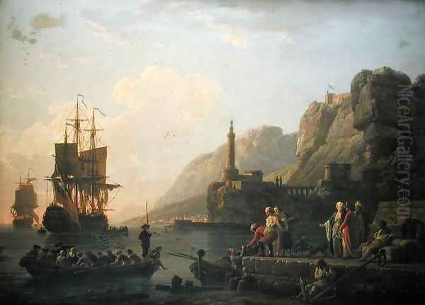 The Harbour Oil Painting by Claude-joseph Vernet