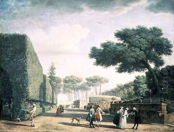 View in the Park of Villa Pamphili, 1749 Oil Painting by Claude-joseph Vernet