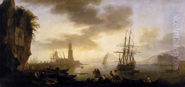 Seascape- Calm 1735-40 Oil Painting by Claude-joseph Vernet