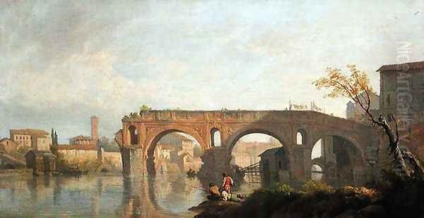 The Broken Bridge in Rome Oil Painting by Claude-joseph Vernet