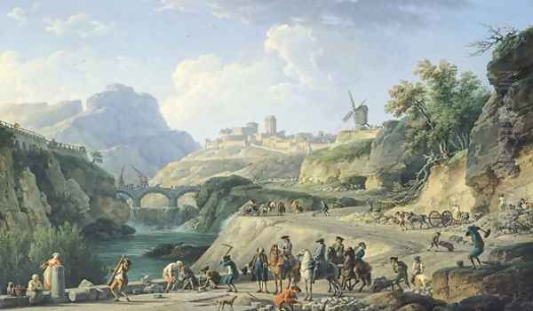 The Construction of a Road, 1774 Oil Painting by Claude-joseph Vernet