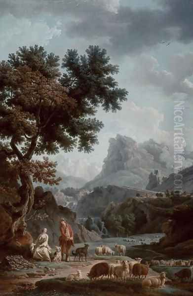 The Alpine Shepherdess Oil Painting by Claude-joseph Vernet