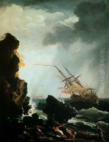 The Sinking Oil Painting by Claude-joseph Vernet