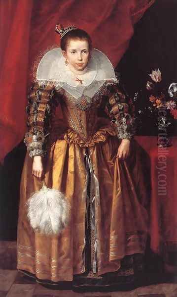 Portrait of a Girl at the Age of 10 Oil Painting by Cornelis De Vos