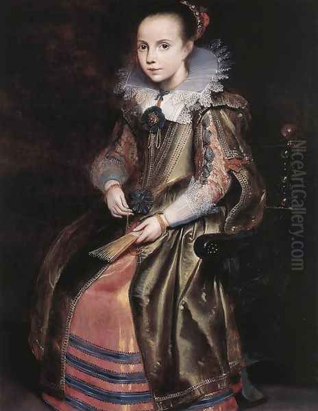 Elisabeth (or Cornelia) Vekemans as a Young Girl c. 1625 Oil Painting by Cornelis De Vos