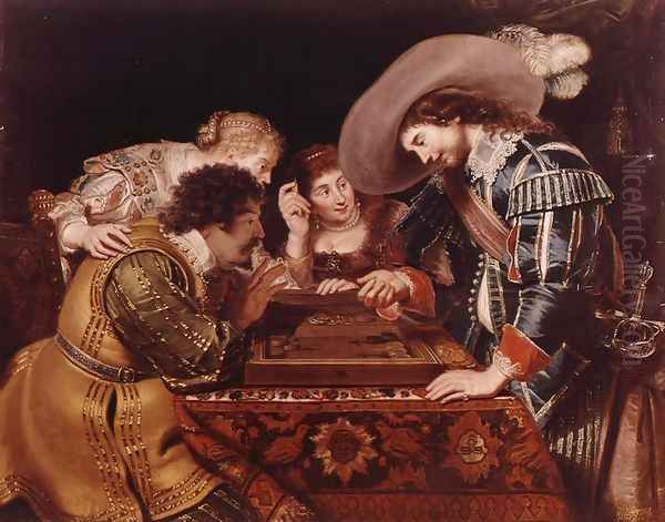 The Game of Backgammon Oil Painting by Cornelis De Vos