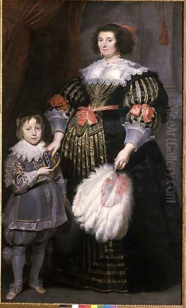 Madame Charlotte Butkens Smit van Cruyninghen and her son John Amatus Oil Painting by Cornelis De Vos