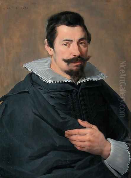 Portrait of a forty-five years man Oil Painting by Cornelis De Vos